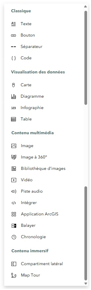 sortie ArcGis_Options du récit