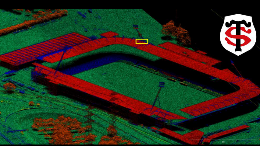 Photo LIDAR du stade toulousain